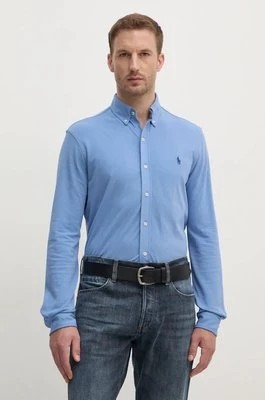 Zdjęcie produktu Polo Ralph Lauren koszula bawełniana męska kolor niebieski regular z kołnierzykiem button-down 710654408