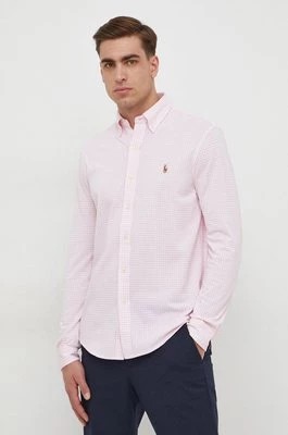 Zdjęcie produktu Polo Ralph Lauren koszula bawełniana męska kolor różowy regular z kołnierzykiem button-down