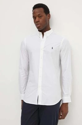 Zdjęcie produktu Polo Ralph Lauren koszula męska kolor biały slim z kołnierzykiem button-down