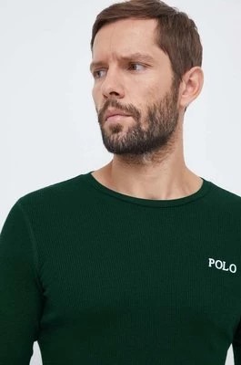 Zdjęcie produktu Polo Ralph Lauren longsleeve piżamowy kolor zielony z nadrukiem