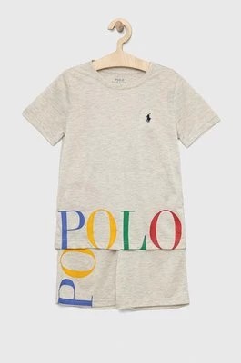 Zdjęcie produktu Polo Ralph Lauren piżama dziecięca kolor beżowy z nadrukiem