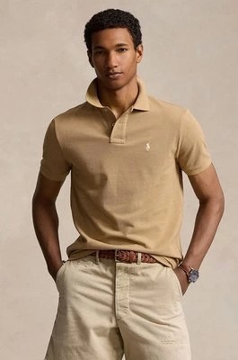 Zdjęcie produktu Polo Ralph Lauren polo bawełniane kolor beżowy gładki 710680784