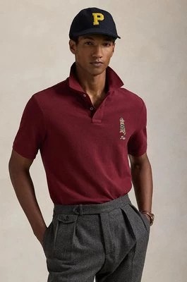 Zdjęcie produktu Polo Ralph Lauren polo bawełniane kolor bordowy z aplikacją 710953336