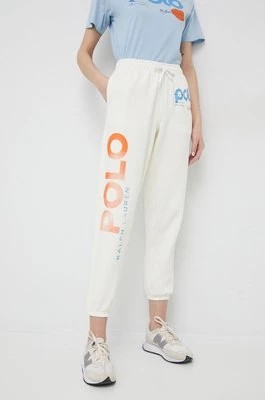 Zdjęcie produktu Polo Ralph Lauren spodnie dresowe kolor beżowy wzorzyste
