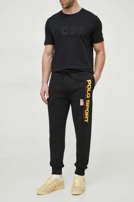 Zdjęcie produktu Polo Ralph Lauren spodnie dresowe kolor czarny z nadrukiem 710835768