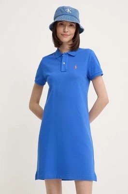 Zdjęcie produktu Polo Ralph Lauren sukienka bawełniana kolor niebieski mini prosta
