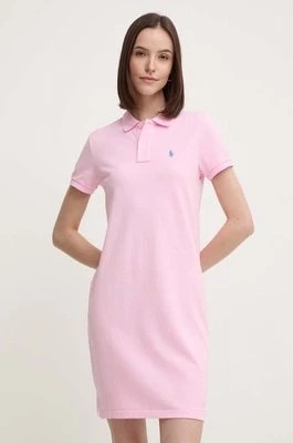 Zdjęcie produktu Polo Ralph Lauren sukienka bawełniana kolor różowy mini prosta