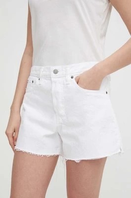 Zdjęcie produktu Polo Ralph Lauren szorty jeansowe damskie kolor biały gładkie high waist 211934947