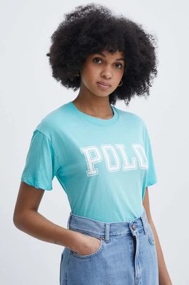 Zdjęcie produktu Polo Ralph Lauren t-shirt bawełniany damski kolor turkusowy 211935591