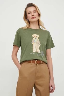 Zdjęcie produktu Polo Ralph Lauren t-shirt bawełniany damski kolor zielony