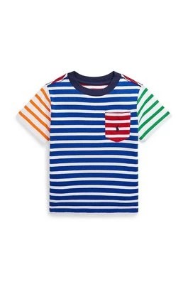 Zdjęcie produktu Polo Ralph Lauren t-shirt bawełniany dziecięcy kolor niebieski wzorzysty