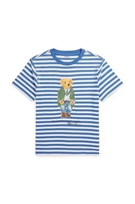Zdjęcie produktu Polo Ralph Lauren t-shirt bawełniany dziecięcy kolor niebieski wzorzysty