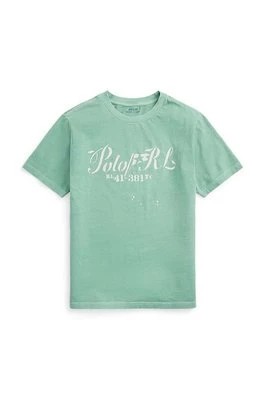Zdjęcie produktu Polo Ralph Lauren t-shirt bawełniany dziecięcy kolor zielony z nadrukiem 323941991001