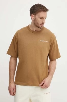 Zdjęcie produktu Polo Ralph Lauren t-shirt bawełniany męski kolor brązowy z nadrukiem 710950133001