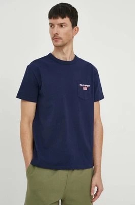 Zdjęcie produktu Polo Ralph Lauren t-shirt bawełniany męski kolor granatowy z aplikacją 710938452