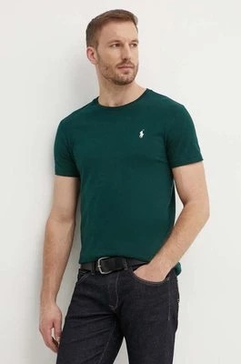 Zdjęcie produktu Polo Ralph Lauren t-shirt bawełniany męski kolor zielony gładki 710671438