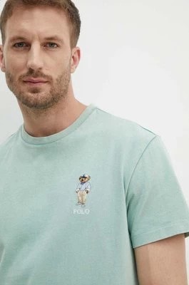 Zdjęcie produktu Polo Ralph Lauren t-shirt bawełniany męski kolor zielony z aplikacją 710941870