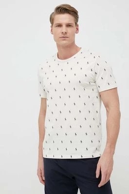 Zdjęcie produktu Polo Ralph Lauren t-shirt piżamowy bawełniany kolor beżowy wzorzysta