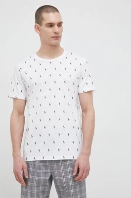 Zdjęcie produktu Polo Ralph Lauren t-shirt piżamowy bawełniany kolor biały wzorzystaCHEAPER