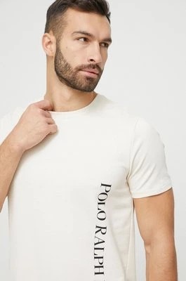 Zdjęcie produktu Polo Ralph Lauren t-shirt piżamowy kolor beżowy z nadrukiem