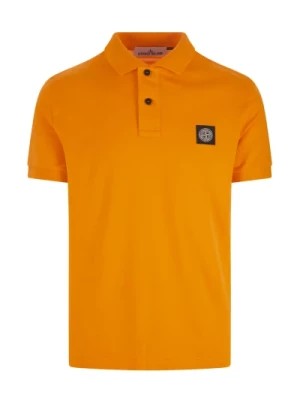 Zdjęcie produktu Polo w kolorze pomarańczowym z logo Compass Stone Island