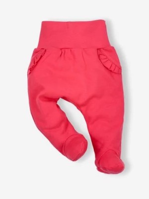 Zdjęcie produktu Półśpiochy niemowlęce z bawełny organicznej dla dziewczynki w kolorze malinowym NINI