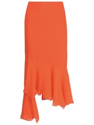Zdjęcie produktu Pomarańczowa Asymetryczna Spódnica Midi z Jedwabiu Andamane