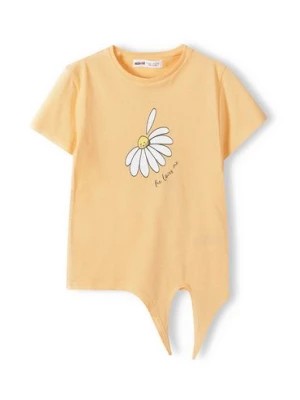 Zdjęcie produktu Pomarańczowa koszulka bawełniana niemowlęca z wiązaniem Minoti