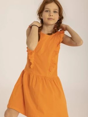 Zdjęcie produktu Pomarańczowa sukienka dla dziewczynki z falbankami Minoti