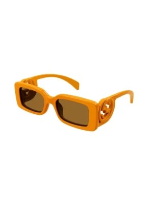Zdjęcie produktu Pomarańczowe Brązowe Okulary Gg1325S 008 Gucci