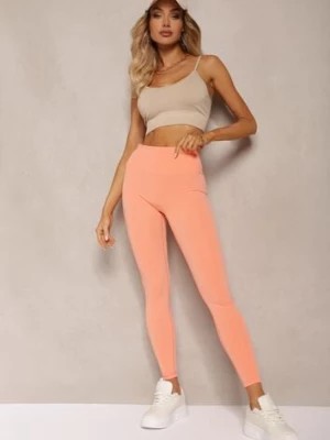 Zdjęcie produktu Pomarańczowe Sportowe Legginsy High Waist Quarefia