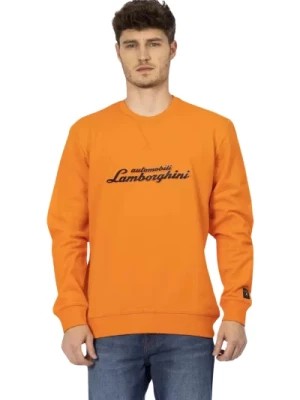 Zdjęcie produktu Pomarańczowy Sweter z Logo dla Mężczyzn Automobili Lamborghini