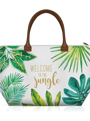 Zdjęcie produktu ppd Shopper bag "Jungle" w kolorze zielono-białym - 55 x 38 x 16 cm rozmiar: onesize