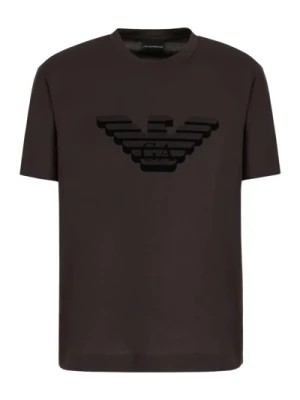 Zdjęcie produktu Premiumowa Bawełniana Koszulka z Nadrukiem Logo Emporio Armani