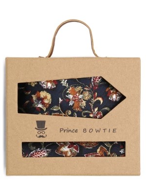Zdjęcie produktu Prince BOWTIE Krawat i poszetka z jedwabiu Mężczyźni Jedwab niebieski wzorzysty,