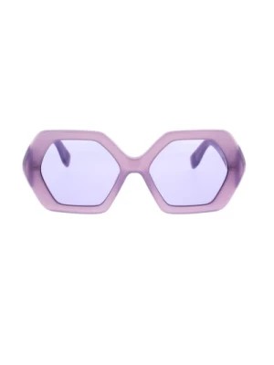 Zdjęcie produktu Przezroczyste fioletowe okulary przeciwsłoneczne w kształcie sześciokąta Ambush