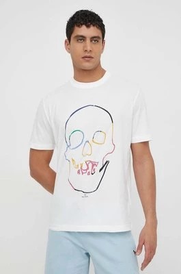 Zdjęcie produktu PS Paul Smith t-shirt bawełniany męski kolor biały z nadrukiem M2R.220X.MP4535