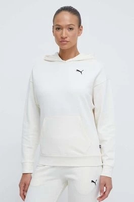 Zdjęcie produktu Puma bluza bawełniana BETTER ESSENTIALS damska kolor beżowy z kapturem gładka 675988