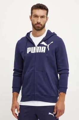 Zdjęcie produktu Puma bluza męska kolor granatowy z kapturem z nadrukiem