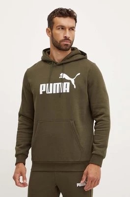 Zdjęcie produktu Puma bluza męska kolor zielony z kapturem z nadrukiem