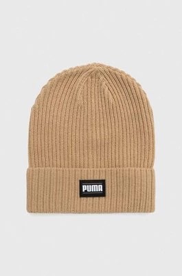Zdjęcie produktu Puma czapka kolor beżowy z cienkiej dzianiny