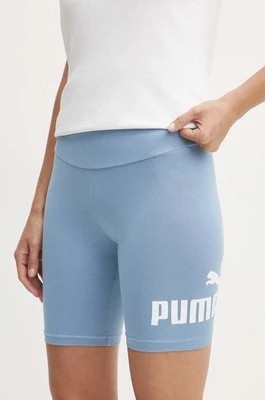 Zdjęcie produktu Puma szorty damskie kolor niebieski z nadrukiem high waist 848347.