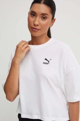 Zdjęcie produktu Puma t-shirt bawełniany kolor biały