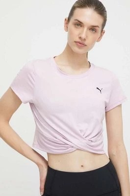 Zdjęcie produktu Puma t-shirt do jogi Studio Yogini Lite Twist kolor różowy 523164