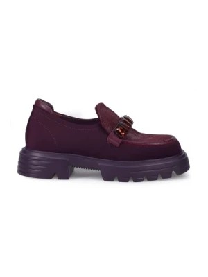 Zdjęcie produktu Purpurowe płaskie buty z lekką gumową podeszwą Jeannot