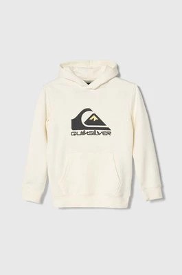 Zdjęcie produktu Quiksilver bluza dziecięca BIG LOGO kolor beżowy z kapturem z nadrukiem