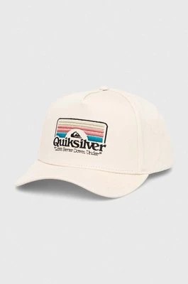 Zdjęcie produktu Quiksilver czapka z daszkiem bawełniana kolor beżowy z aplikacją