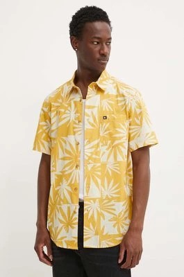 Zdjęcie produktu Quiksilver koszula bawełniana męska kolor żółty regular z kołnierzykiem klasycznym