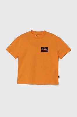Zdjęcie produktu Quiksilver t-shirt bawełniany dziecięcy BACKFLASHSSYTH kolor pomarańczowy z nadrukiem
