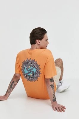 Zdjęcie produktu Quiksilver t-shirt bawełniany męski kolor pomarańczowy z nadrukiem